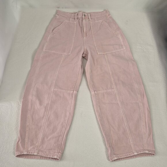 Universal Thread Womens 10 Pink High Rise Easy Barrel Cotton Zip Up Jeans Pants - Picture 4 of 15